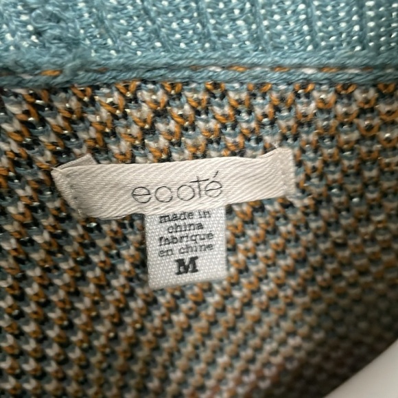 Ecoté Urban Outfitters Blue Intarsia Patterned Shawl Cardigan - Size M - Picture 11 of 12